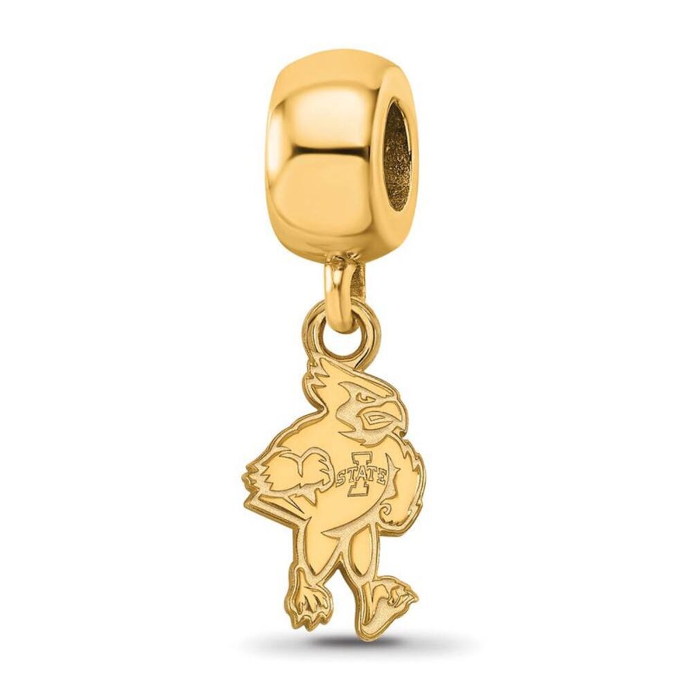 14k Gold Plated Silver Iowa State University Small Dangle Bead Charm